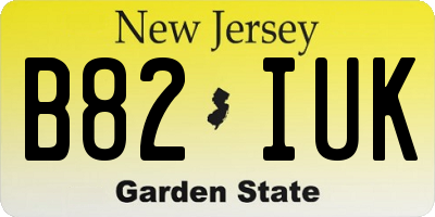 NJ license plate B82IUK
