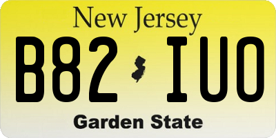 NJ license plate B82IUO