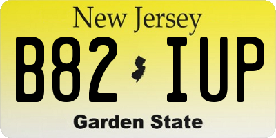 NJ license plate B82IUP