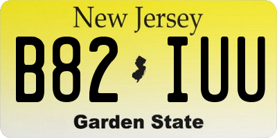 NJ license plate B82IUU