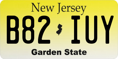 NJ license plate B82IUY