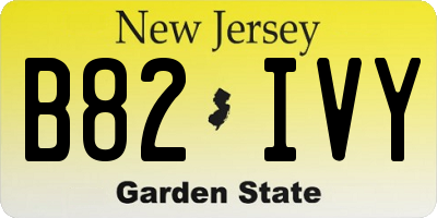 NJ license plate B82IVY