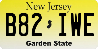 NJ license plate B82IWE
