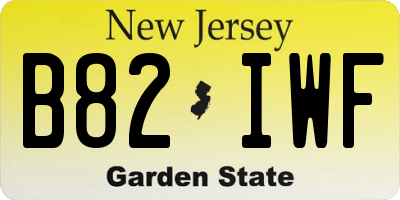 NJ license plate B82IWF