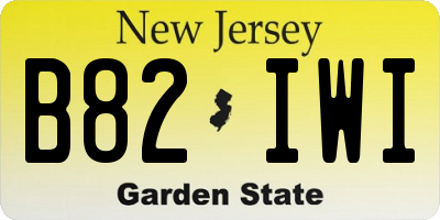 NJ license plate B82IWI