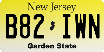 NJ license plate B82IWN