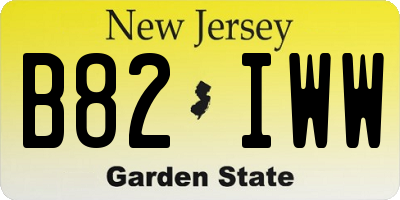 NJ license plate B82IWW