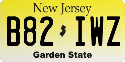NJ license plate B82IWZ