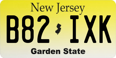 NJ license plate B82IXK
