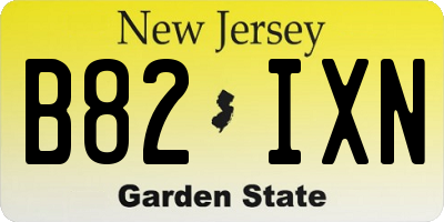 NJ license plate B82IXN