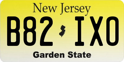 NJ license plate B82IXO