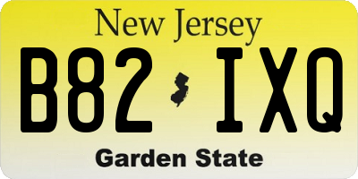 NJ license plate B82IXQ