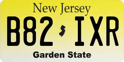 NJ license plate B82IXR