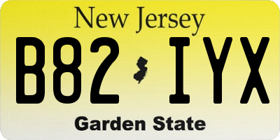 NJ license plate B82IYX