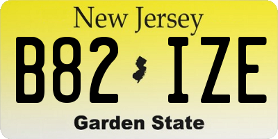 NJ license plate B82IZE