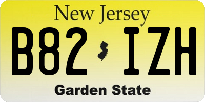 NJ license plate B82IZH