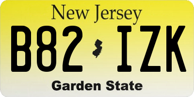 NJ license plate B82IZK