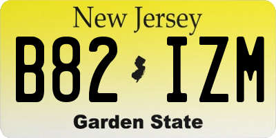 NJ license plate B82IZM