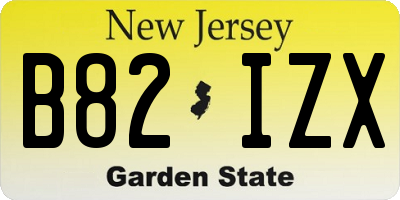 NJ license plate B82IZX