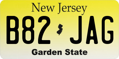 NJ license plate B82JAG