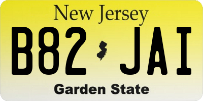 NJ license plate B82JAI