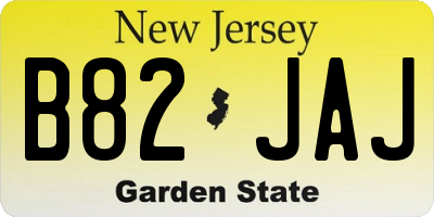 NJ license plate B82JAJ