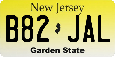 NJ license plate B82JAL
