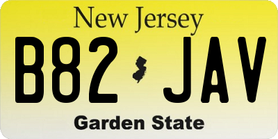 NJ license plate B82JAV