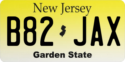 NJ license plate B82JAX