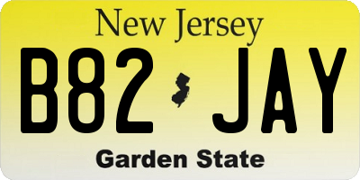 NJ license plate B82JAY