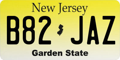 NJ license plate B82JAZ