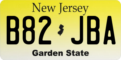 NJ license plate B82JBA