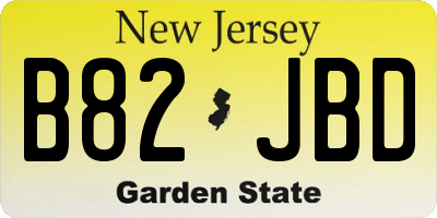 NJ license plate B82JBD