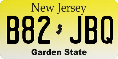 NJ license plate B82JBQ