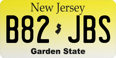 NJ license plate B82JBS