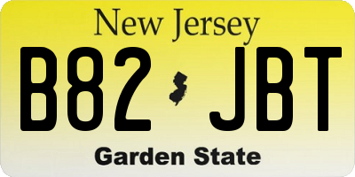 NJ license plate B82JBT