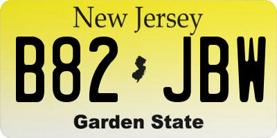 NJ license plate B82JBW