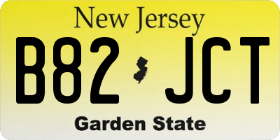 NJ license plate B82JCT