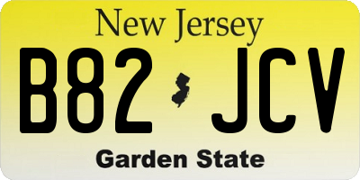 NJ license plate B82JCV