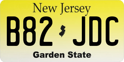 NJ license plate B82JDC