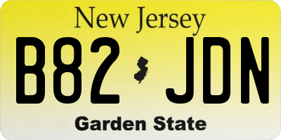 NJ license plate B82JDN