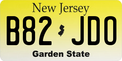 NJ license plate B82JDO