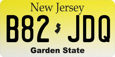 NJ license plate B82JDQ