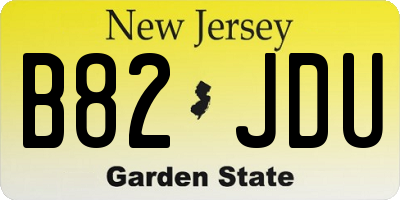 NJ license plate B82JDU