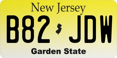 NJ license plate B82JDW