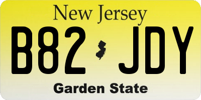 NJ license plate B82JDY