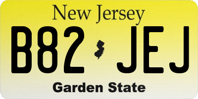 NJ license plate B82JEJ