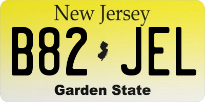 NJ license plate B82JEL