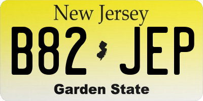 NJ license plate B82JEP