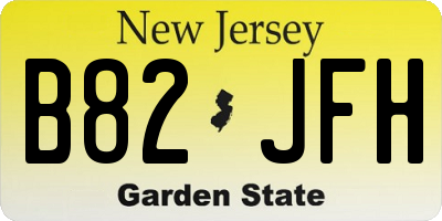 NJ license plate B82JFH